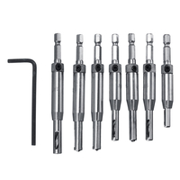 4pcs 7pcs porte et fenêtre charnière ouvreur de bois outil de perforateur kit foret à queue hexagonale