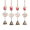 4pcs mignonne cochon amour lettre mini carillons éoliens cloche maison jardin jardin porte suspendue décor