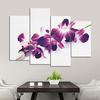4pcs prune pourpre orchidées toile florale picto mur impression split art peintures home decor