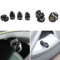 4Pcs Résine Universelle Crâne Tête De Voiture Roue De Pneu Valve Tige Caps Automobiles Pneu Couvercle Dustproof Decora