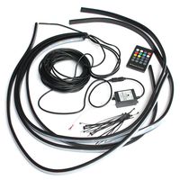 4pcs étanche RVB LED lumières de décoration de voiture bande néon lampe de latmosphère Kit avec contrôle sans fil