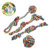 4 pièces corde à mâcher pour chien forte balle à nœuds pour animaux de compagnie corde de nettoyage pour chien jouets ki