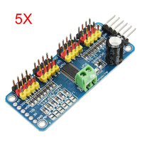 5 pièces PCA9685 16 canaux 12 bits PWM Module de commande de servomoteur I2C