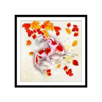 50 * 50 cm broderie 5D diamant peinture pas de cadre poisson bricolage enfants point de croix Kits tenture murale photo