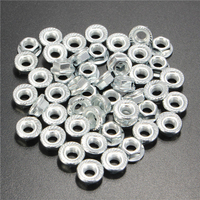 50 pièces M12 filetage écrou plaqué zinc écrou de blocage antidérapant écrou à bride hexagonale dentelée