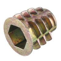 50 pièces M8 meubles en acier en alliage de zinc vis à tête hexagonale à tête hexagonale insert en bois fileté