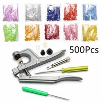 500 jeux enclenchent presse stud pince en résine plastique kit outil setter bouton de fermeture