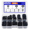 500Pcs 8 Size Black Nylon Flat Washers Set M2 M2.5 M3 M4 M5 M6 M8 M10 Assortment Kit Plane Spacer Insulation Gasket Ring