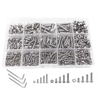 503 pièces assorties M3 M4 M5 vis hexagonale en acier inoxydable et ensemble de boulons et écrous à douille