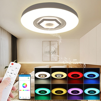 50cm 220V LED RVB Musique Plafonnier Smart Plafonnier Bluetooth APP/Télécommande