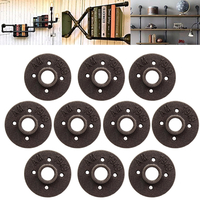 50pcs 3/4 pouces en fonte malléable noire bride de sol tuyau de raccord NPT siège de bride murale antique