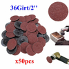 50pcs 36 Grit 2 pouces 50mm Roll Lock Disques abrasifs Outil abrasif pour Dremel