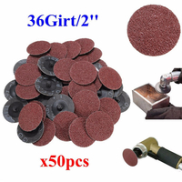 50pcs 36 Grit 2 pouces 50mm Roll Lock Disques abrasifs Outil abrasif pour Dremel