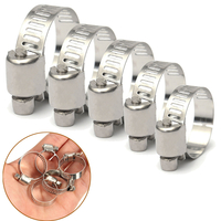 50pcs 5 tailles ligne de carburant réglable clips de tuyau flexible jubilee pince à ressort à essence