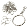 50pcs 55mm trousseaux de clés des ébauches ton argent de porte-clés Porte-clés fendues anneaux de la chaîne 4 de lien