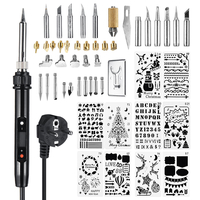 50pcs 60w stylo réglable à brûler stylo fer à souder trousse de pyrogravure artisanat ensemble