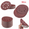 50pcs 8 trous disques de sable abrasifs papier abrasif 40 60 80 120 240 ponce de grain