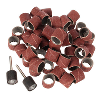 50pcs 80/120 Grit 1/2 pouces en ponçage manchons en papier de sable avec 2 mandrins à tambour de ponçage