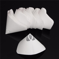 50pcs 9.5x16cm entonnoir de crépine en papier Nylon filtre maille conique blanc