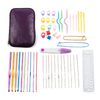50 pcs Aluminium Crochet Crochets Kit Tissage Fil Aiguilles À Tricoter Outils De Couture Cas