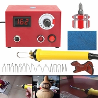 50W 220V Numérique Multifonction Pyrographie Machine + 1pc Wood Burning Pen