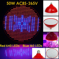 50W E27640 Rouge 160 Bleu Jardin Rouge Croissance des plantes LED Ampoule à effet de serre pour semis de plantes