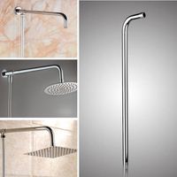 50x10cm acier inoxydable argent support de pommeau de douche tube mural accessoires de salle de bain