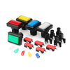 50x33 MM Rectangle Rouge Bleu Vert Jaune Blanc LED Bouton Poussoir pour Arcade Jeu Console Contrôleur DIY