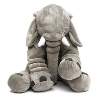 50x45cm gris grand éléphant en peluche oreillers rembourrés coussin cadeau literie décor coussins arrières