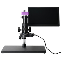 51MP 1080P 60FPS Caméra de microscope vidéo industrielle numérique HDMI USB 180X Objectif C-MOUNT avec écran 11, 6 "LCD p