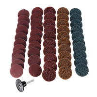 51Pcs 2 pouces Mix Ponçage Roloc Disc Roll Lock Surface Surface Pad grossier 50mm avec support