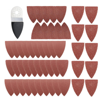 51pcs feuilles doigt de ponçage pads papier réglé pour fein multimaître bosch multitool oscillant