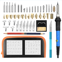 52 pièces 110 V 220 V 60 W ensemble de stylo à bois pochoir conseils de soudage outils Kit de pyrographie