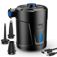 5200mAh Electric Air Pump Portable Air Pump with Fast Inflating/Deflating Rechargeable Electric Pump with 3 Nozzles for