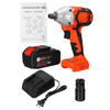 520N.m 198TV 19800mAh Clé à chocs électrique sans fil 1/2 "Impact Ratchet Hochet Nut 21V 8.0A Li-ion