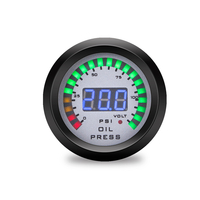 52mm Jauge de pression dhuile de voiture 7 Couleur LED Double affichage Boost Meter