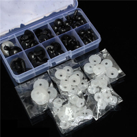 52pcs yeux de sécurité de plastique noirs 12-20mm pour les artisanats de marionnette d