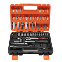 53pcs 1/4 "clé combi clé à rochet douille ensemble kit voiture outil de réparation de main de moto