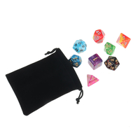 56pcs / ensemble dés polyhédral pour les donjons dragons D20 D12 D10 D8 D6 D4 jeux + pochette