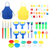 56pcs bricolage enfant peinture kit doutils rouleau moule éponge dessin éducatif jouets cadeau