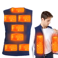 5/9 zones de chauffage gilet chauffant électrique veste de réchauffement dhiver unisexe gilet à manches courtes man
