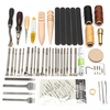 59Pcs Ensemble doutils à main en cuir pour outils à couture à main / Set destampage à couture