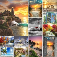 5D bricolage diamant peinture paysage coucher de soleil vue mer broderie point de croix Kit peinture bricolage décoratio