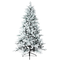 5FT Festive Decoration Flocked Tree Christmas Tree Suitable For Christmas New Year Wedding Party Home Christmas Indoor O