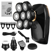 5In1 7D Rasoir Électrique Barbe Rasoir USB Rechargeable Tête Chauve Rasoir Pattes Tondeuse Nez Cheveux