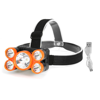 5LEDs T6 + 4XPE phare LED phare de cyclisme 4 modes de pêche Lanterna Camping en plein air lampe torche frontale étanche