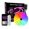 5m 10m Smart Neon Strip RGB LED Neon Light Strip Kit IP67 Waterproof24V 12W/M Ra92 Flexible LED Strip APP & Remote Con