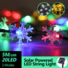 5M 20LED énergie solaire fée guirlande lumineuse lampe de fête de vacances de Noël étanche pour le décor extérieur