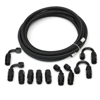 5M AN10-10AN Nylon Kit dadaptateur dextrémité de tuyau de carburant tressé en acier inoxydable Ligne dhui
