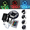 5M SMD 3528 300 Non-Étanche LED RGB Bande de Lumière Flexible 24 Touches Télécommande + Adaptateur DC12V
